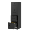 4 Drawer Metal Vertical Black Filing Cabinets with Lock for Home Office,Letter/Legal/A4/F4 Size (Assemble Required)