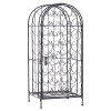 35 Bottle Wrought Iron Wine Rack Cabinet with Lock, Black