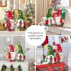 Set of 2 Christmas Gnome Plush Decorations, Xmas Farmhouse Tiered Tray Tree Christmas Decor Doll Collectible Figurines - Home Tabletop Elf Ornaments