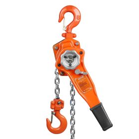VEVOR Manual Lever Chain Hoist, 3/4 Ton 1650 lbs Capacity 10 FT Come Along, G80 Galvanized Carbon Steel with Weston Double-Pawl Brake, Auto Chain Lea