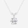 0.50 CTW Round Lab Grown Diamond Split Bail Solitaire Pendant in 14K White Gold Over Sterling