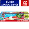 22 Count Slider Storage Bags, Zippered Fresh-keeping Bag, Heavy Duty Food Sorting Storage Bag, Food Preservation Sealed Bag, For Fruit, Grain, Vegeta