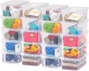 20 Pack Storage Bins with Lids 6 Quart Shoe Boxes Clear Stackable Containers Organize Shoes Closet