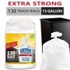 130 Bags 13 Gallon Expandable Heavy-Duty Plastic Multipurpose Disposable Garbage Bags-Super Strong, Leak-Resistant, And Odor-Proof For Bedroom, Kitch