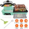 3 in 1 Electric Hot Pot with Grill 1600W Smokeless Non-Stick Korean BBQ Grill Shabu Shabu Hot Pot Combo with Independent Temperature Control for 3-5