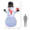 12FT Giant Inflatable Snowman, Christmas Blow Up Snowman with Rotating Colorful LED Light for Indoor, Outdoor, Yard