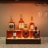 LED Lighted Liquor Bottle Display Shelf, 20 Inch Bar Display Shelf, DIY Illuminated Bottle Shelf with App & Remote Control, 2 Step Freestanding Holdi