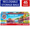 45 Count Reclosable Storage Bags, Fresh-keeping Bag, Heavy Duty Food Sorting Storage Bag, Food Preservation Sealed Bag, For Fruit, Grain, Vegetable A