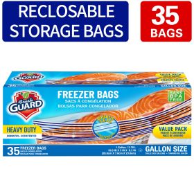 35 Count Heavy Duty Freezer & Refrigerator Storage Bags - Quart Size, Resealable with Easy-Open Tabs, Heavy Duty Heavy Duty Design for Fruits, Vegeta