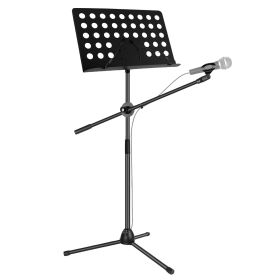 5 Core Music Stand Adjustable Desktop Book Stands w Mic Holder Portable Sheet Holder Metal Bookstand