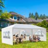 10'x20' Outdoor Party Tent with 6 Removable Sidewalls; Waterproof Canopy Patio Wedding Gazebo; White