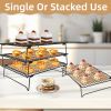3-Tier Stackable Wire Cooling Rack Set Non-stick, ideal for cooling cookies, pizza, cakes, baking sheets (100 pieces), grilled meats, and cooking - E