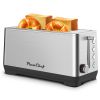 4-Slice Toaster, Extra Wide Long Slot Toaster, 6 Browning Settings, Bagel/Defrost/Reheat Functions, Removable Crumb Tray, Upgraded Stainless Steel, S