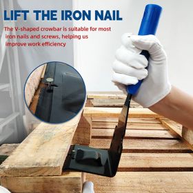 4-Piece Skirting Board Removal Tool Set Multi-Functional Pry Bar and Hammer Suitable for Commercial Projects: Decorative Trim, Wall Paneling, and Flo