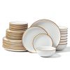 VEVOR Dinnerware Set, Service for 8 (32 PCS), Round Plates and Bowls Sets, Scratch Resistant Ceramic Dinner Ware, Dishwasher and Microwave Suitable K