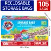 105 Count Reclosable Storage Bags, Fresh-keeping Bag, Heavy Duty Food Sorting Storage Bag, Food Preservation Sealed Bag, For Fruit, Grain, Vegetable