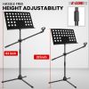 5 Core Music Stand Adjustable Desktop Book Stands w Mic Holder Portable Sheet Holder Metal Bookstand