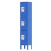 66"H Metal Lockers for Employees with 3 Door Storage Locker for Employees Gym School Home Office Garage - Assembly Required(Blue)
