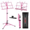 5 Core Music Stand Adjustable Desktop Book Stands Portable Sheet Holder All Metal Foldable Bookstand - MUS FLD PNK
