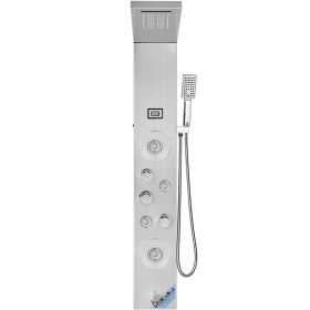 VEVOR Shower Panel System, 6 Shower Modes, LED & Display Shower Panel Tower, Rainfall, Waterfall, 4 Body Massage Jets, Tub Spout, Handheld Shower Hea