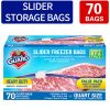 70 Count Slider Storage Bags, Zippered Fresh-keeping Bag, Heavy Duty Food Sorting Storage Bag, Food Preservation Sealed Bag, For Fruit, Grain, Vegeta