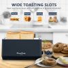4-Slice Toaster, Extra Wide Long Slot Toaster, 6 Browning Settings, Bagel/Defrost/Reheat Functions, Removable Crumb Tray, Stainless Steel Housing, Ma
