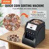 VEVOR USD Coin Sorter, Coin Sorter Machine for USD Coin 1cent 5cent 10cent 25cent, Sorts up to 230 Coins/min, Coin Sorter and Wrapper Machine Holds 2
