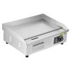 VEVOR Commercial Electric Griddle, 21 x 11.8 inch, 1750W, 122-570 Fahrenheit Adjustable Temp Control, Stainless Steel Countertop Flat Top Grill with