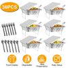 36Pcs Disposable Chafing Dish Buffet Set Food Warmers For Party Buffet Server Catering Supplies With Covers Utensils Half Size Food Pans For Parties