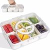 Divided Serving Tray with Lid and Handle, Snackle Box Container, Snack Organizer for Adults Fruit Tray, Veggie Tray, Candy Tray, 8 Compartments Snack