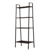 Metal 4 Shelf Bookcase, Multifunctional Ladder-Shaped Plant Flower Stand Rack Bookrack Storage Shelves, Black