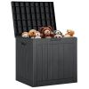 31 Gallon Resin Deck Box, Waterproof UV Resistant Outdoor Storage Box for Garden, Indoor