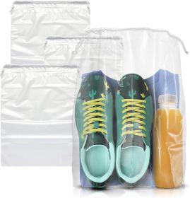 Shoe Bags for Travel 10x14. Pack of 50 Travel Shoe Bags for Packing 10 x 14. Clear Drawstring Backpack 2 mil Thickness. Plastic Shoe Bags for Storage