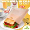 12Pcs Non Stick Toaster Bags Reusable 6.7 x7.5 inch Grilled Cheese Bags Heat Resistant & Easy to Clean Mess Free Toasting Sandwiches Panini & More Co