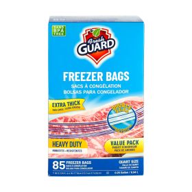85 Count Heavy Duty Freezer & Refrigerator Storage Bags - Quart Size, Resealable with Easy-Open Tabs, Heavy Duty Heavy Duty Design for Fruits, Vegeta