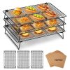 3-Tier Stackable Wire Cooling Rack Set Non-stick, ideal for cooling cookies, pizza, cakes, baking sheets (100 pieces), grilled meats, and cooking - E