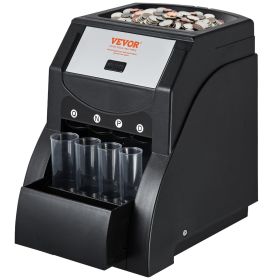 VEVOR USD Coin Sorter, Coin Sorter Machine for USD Coin 1cent 5cent 10cent 25cent, Sorts up to 230 Coins/min, Coin Sorter and Wrapper Machine Holds 2