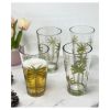 Palm Tree Design Acrylic Glasses Drinking Set of 4 Hi Ball (20oz), Plastic Drinking Glasses, BPA Free Cocktail Glasses, Drinkware Set, Plastic Water