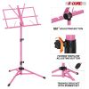 5 Core Music Stand Adjustable Desktop Book Stands Portable Sheet Holder All Metal Foldable Bookstand - MUS FLD PNK
