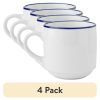 (4 pack) Blue Rim Stoneware Mug