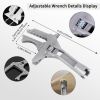 6-Piece Sink Wrench Set, 8-in-1 Sink & Bathroom Faucet Wrench, Adjustable Wrench with Wide Jaw & Short Handle (10-70mm), Universal Plumbing Tool for