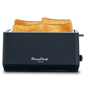 4-Slice Toaster, Extra Wide Long Slot Toaster, 6 Browning Settings, Bagel/Defrost/Reheat Functions, Removable Crumb Tray, Stainless Steel Housing, Ma