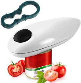 Kitchen Electric Can Opener: Open Your Cans with A Simple Push of Button - Smooth Edge, Food-Safe and Battery Operated Handheld Can Opener  with Manu