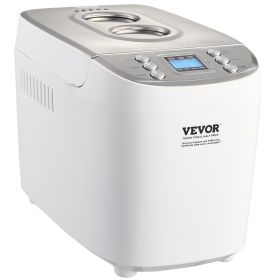 VEVOR Bread Maker, 15-in-1 3LB Dough Machine, Nonstick Ceramic Pan Automatic Breadmaker with Gluten Free Setting, Whole Wheat Bread Making, Digital,