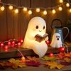 Cute Ghost Reading Book Lamp, Cute Halloween Ghost Night Light, Light up Ghosts Halloween Decorations for Indoor Home Table Centerpiece Bedroom Shelf