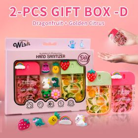 Hand Sanitizer Gift Box 1.5 oz Each w/ DIY Stickers (60423: 60423-DRAGONFRUIT_GOLDEN-1)
