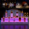 LED Lighted Liquor Bottle Display Shelf, 37 Inch Bar Display Shelf, DIY Illuminated Bottle Shelf with App & Remote Control, 2 Step Freestanding Holdi