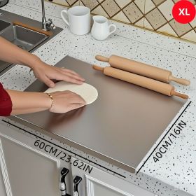 Stainless Steel Cutting Board for Kitchen - Large 304 Chopping Boards with Lid and Non-Slip Pad for Countertop, Suitable for Meat Vegetables Bread an (size: 40cm*60cm)