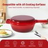 Enamel cast iron soup pot with handle, suitable for ceramic, gas, induction cooker or barbecue grill