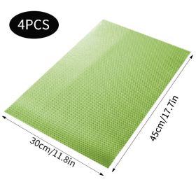 4 /8/12Pcs Refrigerator Liners; Washable Mats Covers Pads; Home Kitchen Gadgets Accessories Organization For Top Freezer Glass Shelf Wire Shelving Cu (Color: Green)